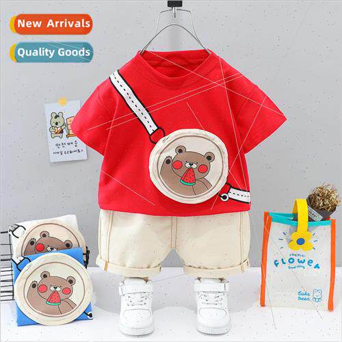 Childrens childrens backpack short-sleeved boys summer casua