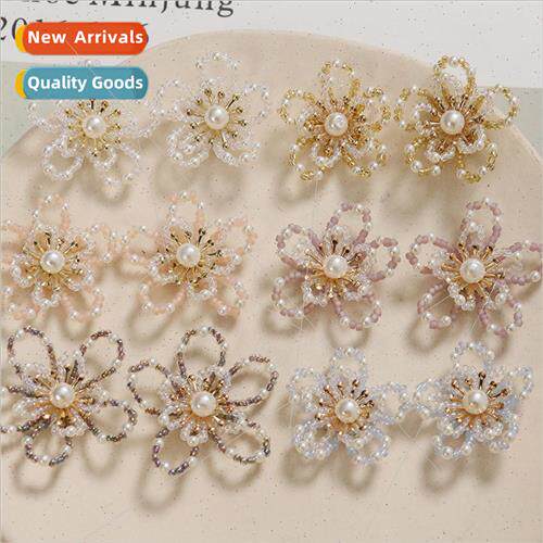 ght luxury small perfume double pearl flowers diy handmade w