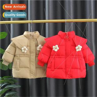 2761 baby winter padded cotton dress 适用eign- girls red New