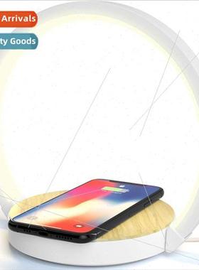 LED eye care desk lamp 10W wireless fast charging wood grain