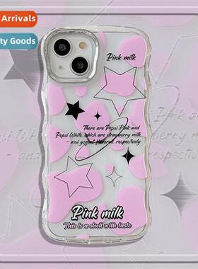 Ins Pink Milk Pattern Stars iPhone 13ProMax Case 12/11 适用
