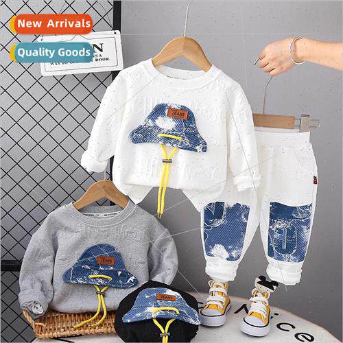 Boys new spring and fall  casual wind hat drawstring sweater
