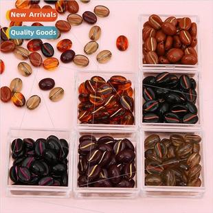 retro coffee bean Acrylic loose gold beads tracing