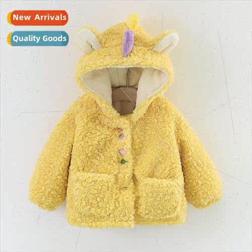 Girls hooded jacket fall and winter new childrens childrens