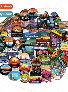 U.S.A. State 50 pcs of large size  of -repeatable stickers h