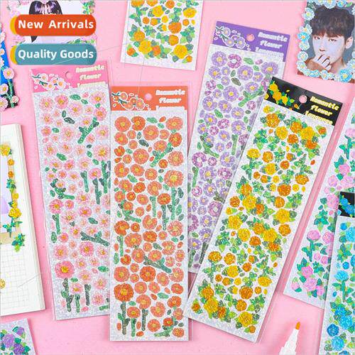 12 romantic flowers series coo card laser stickers diy handb