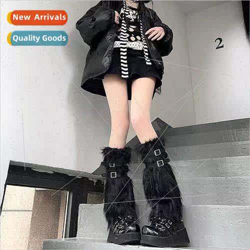 qq show girl pink leather buckle warm leggings mid-calf jk s