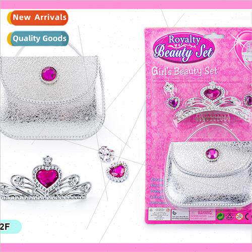 Childrens jewelry set toy girl fairy wand crown necklace ear