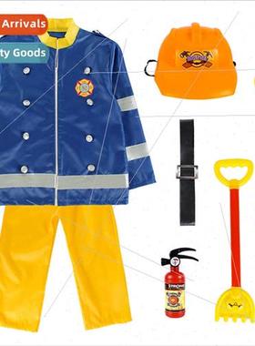 Children Firefighter Per适用mance Costume cosplay Career Exp