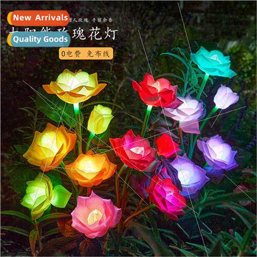 Solar Rose Flower ghts Outdoor Landscape ghts Ground Lamp LE