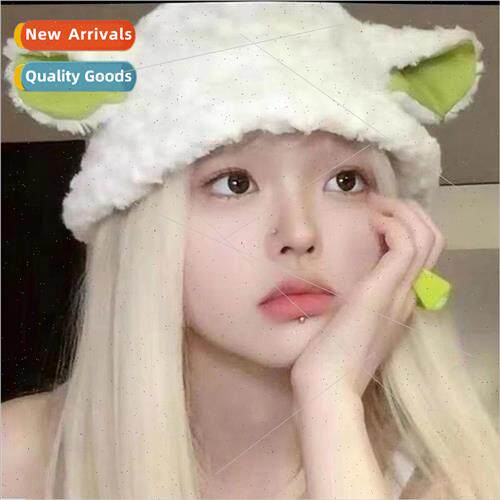 Sheep ears hat female fall and winter fisherman hat cute fur