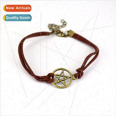 Personalized Fashion New Pentagram Hand-Woven Leather Strap