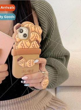 Creative three-dimensional cute snapper yaki iPhone 15 silic