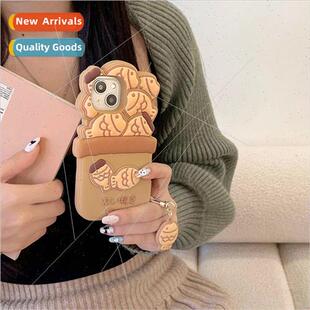Creative three-dimensional cute snapper yaki iPhone 15 silic