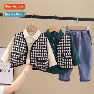 Boys baby fall clothes spring and fall suit suit one year ol