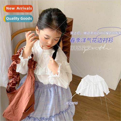 Girls shirt children 2022 fall new doll shirt in small child