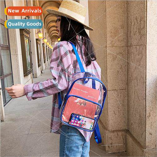 New transparent shoulder bag female simple Korean fashion le
