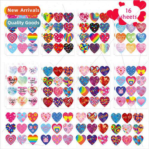 Valentines Day Heart Shaped Envelope Seal  Stickers Valentin