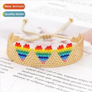 Weaving Handmade Jewelry Beaded Gradient Bead Rainbow Rice