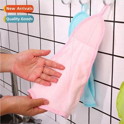 Kitchen Hand Towel Cute Hanging Super Absorbent Coral Velvet