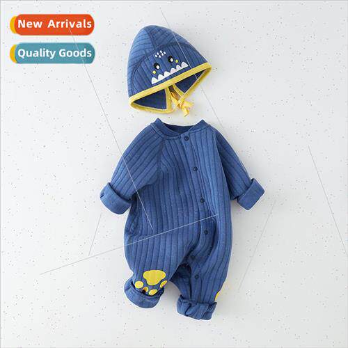 Baby onesie fall and winter cotton jacket warm pajamas men a