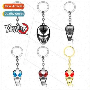 black Spider Man Movie car keychain alloy keych Venom