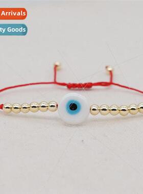 mple ethnic  gold beads small bracelet women braided devils