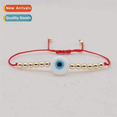 mple ethnic  gold beads small bracelet women braided devils