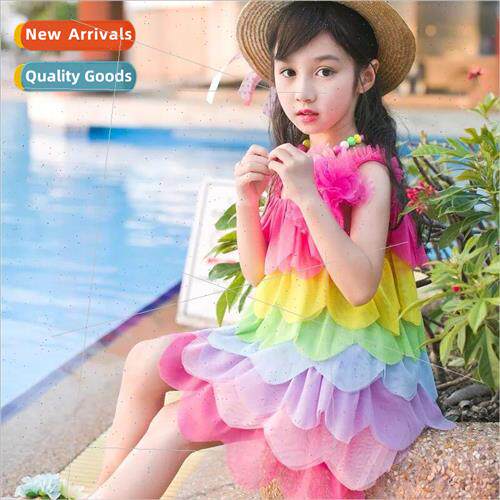 Girls halter dress beach dress dress 2023 summer new childre