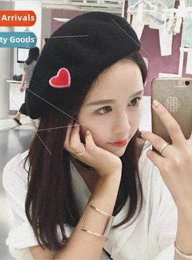 New beret female Korean tweed wool painters cap versatile st