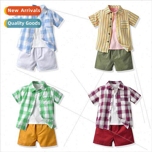 Korean  of the childrens suit 2023 summer short-sleeved boys