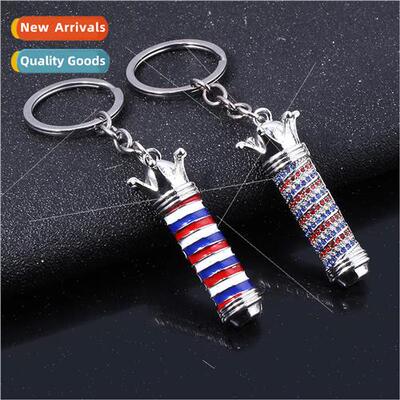 Shampooing and blow-drying barber barbershop rotating light