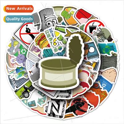 50 Cute Cartoon Waste Sorting Doodle Stickers ggage ggage gg