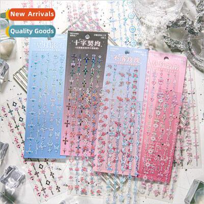 Heartwarming love embossed hot stamping laser flat stickers