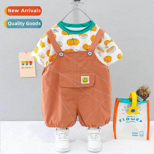New summer boys baby backpack pants suit childrens printed s