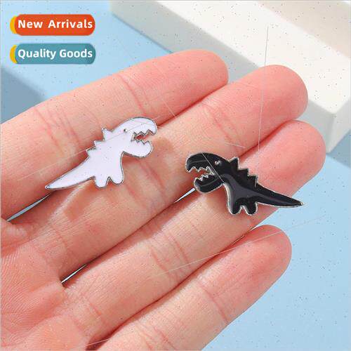 Black and White Dinosaur Student Badge Clothing Accessories