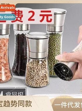 Manual glass black pepper grinder creative kitchen supplies