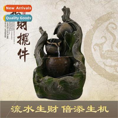 Vintage imitation wood e roots ceramic pot flowing fountain