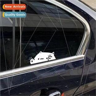 Cute cat car stickers kitten knocking window cat personalize