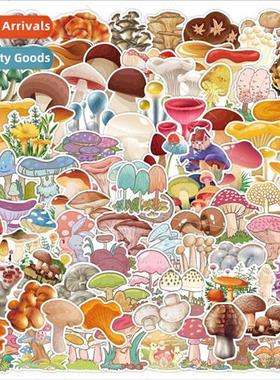 100 new self-created plant mushroom stickers -repeating guit