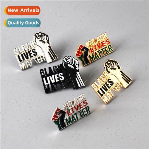 NEW FIST POWER FREEDOM PIN BKACK KIVES MATTER BLACK HUMAN RI