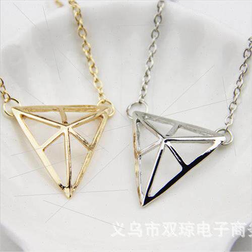 Metallic Punk Style Triangle Necklace Womens Necklaces Jewel