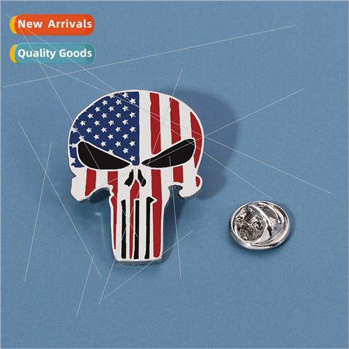 Punisher Skull Brooch Personalized Metal Badge Bag Clothes A