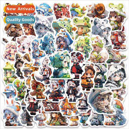 50 pixel  Q  of the cartoon girl cute cartoon stickers lugga