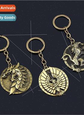 Game The Elder Scrolls V Dragon on Eagle Metal Keychain MOD