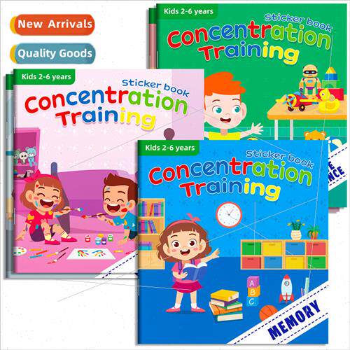 5 Sticker Books New Memory Color Awareness Antonyms Career A