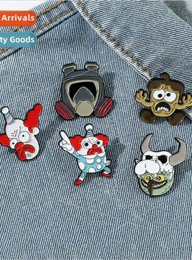 Halloween cartoon funny series pin clown cow bone owl scared