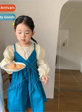 Korea dress spring and fall new girls back dress children ca