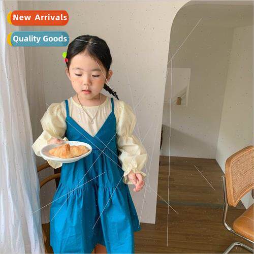Korea dress spring and fall new girls back dress children ca