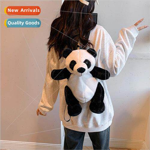 Cartoon panda plush shoulder bag winter new ins cute teenage